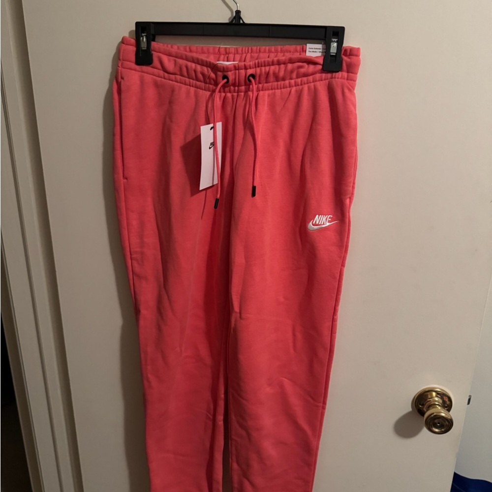 Nike Coral Pink Joggers with Drawstring Waist